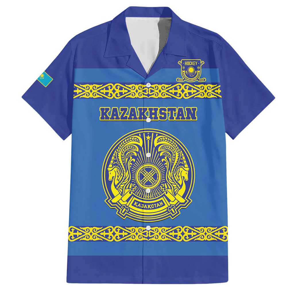 Custom Kazakhstan Hockey Hawaiian Shirt Go Kazakh - Wonder Print Shop