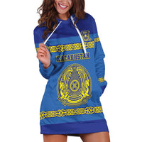 Custom Kazakhstan Hockey Hoodie Dress Go Kazakh - Wonder Print Shop