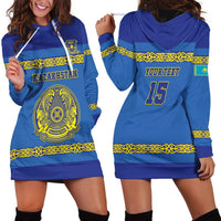Custom Kazakhstan Hockey Hoodie Dress Go Kazakh - Wonder Print Shop