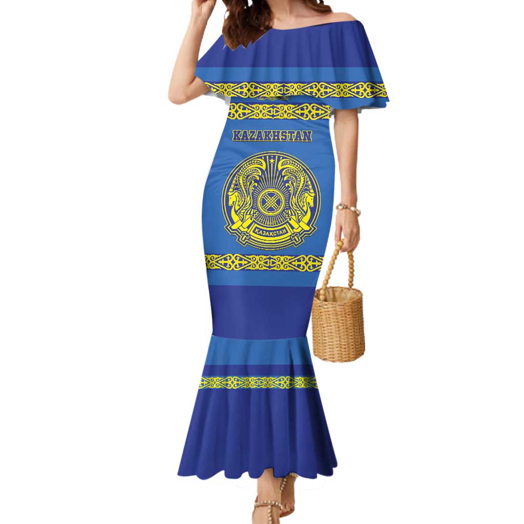 Custom Kazakhstan Hockey Mermaid Dress Go Kazakh - Wonder Print Shop