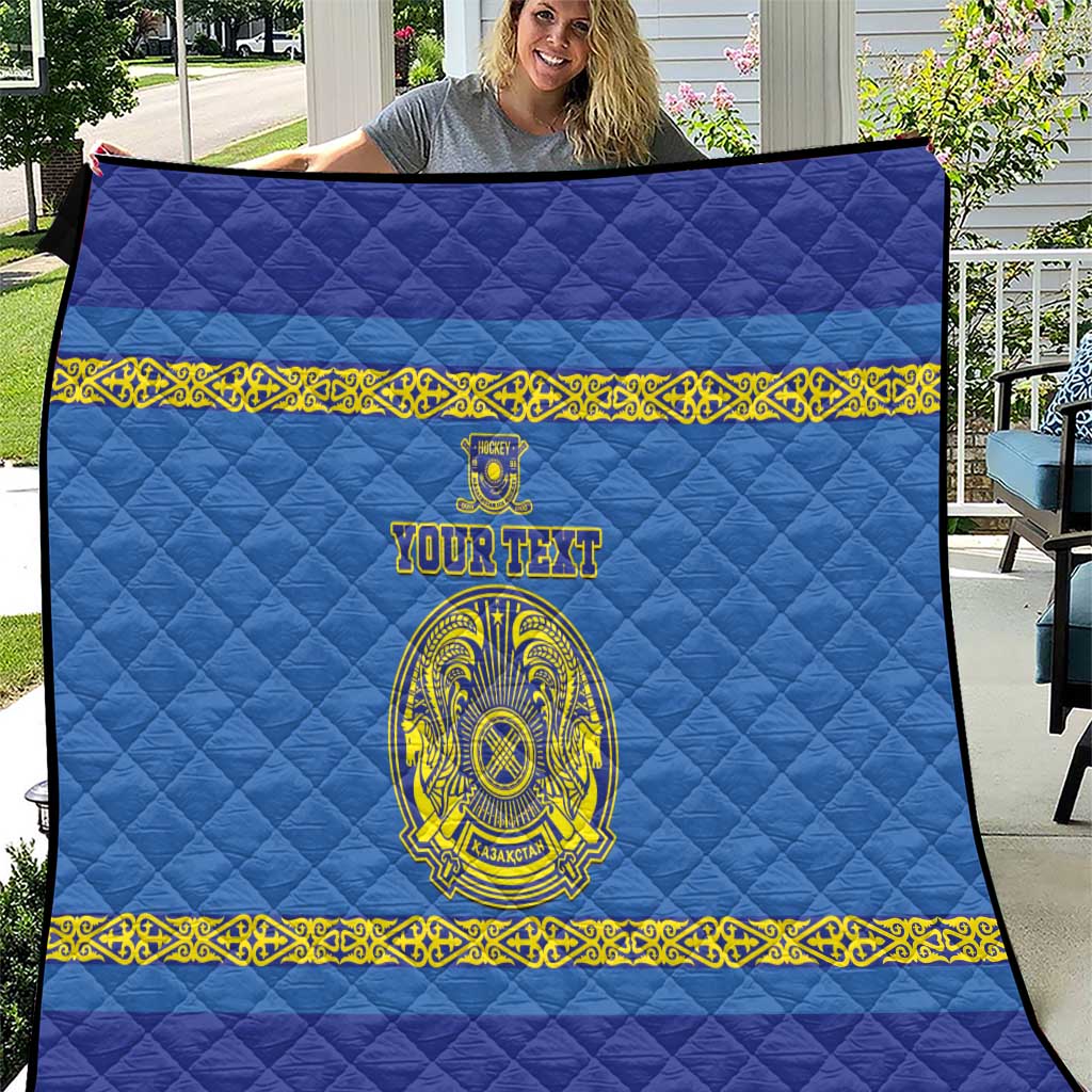 Custom Kazakhstan Hockey Quilt Go Kazakh - Wonder Print Shop