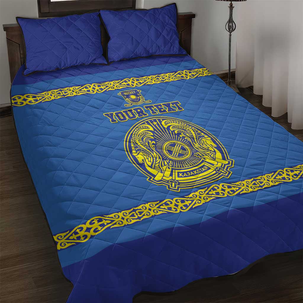 Custom Kazakhstan Hockey Quilt Bed Set Go Kazakh - Wonder Print Shop