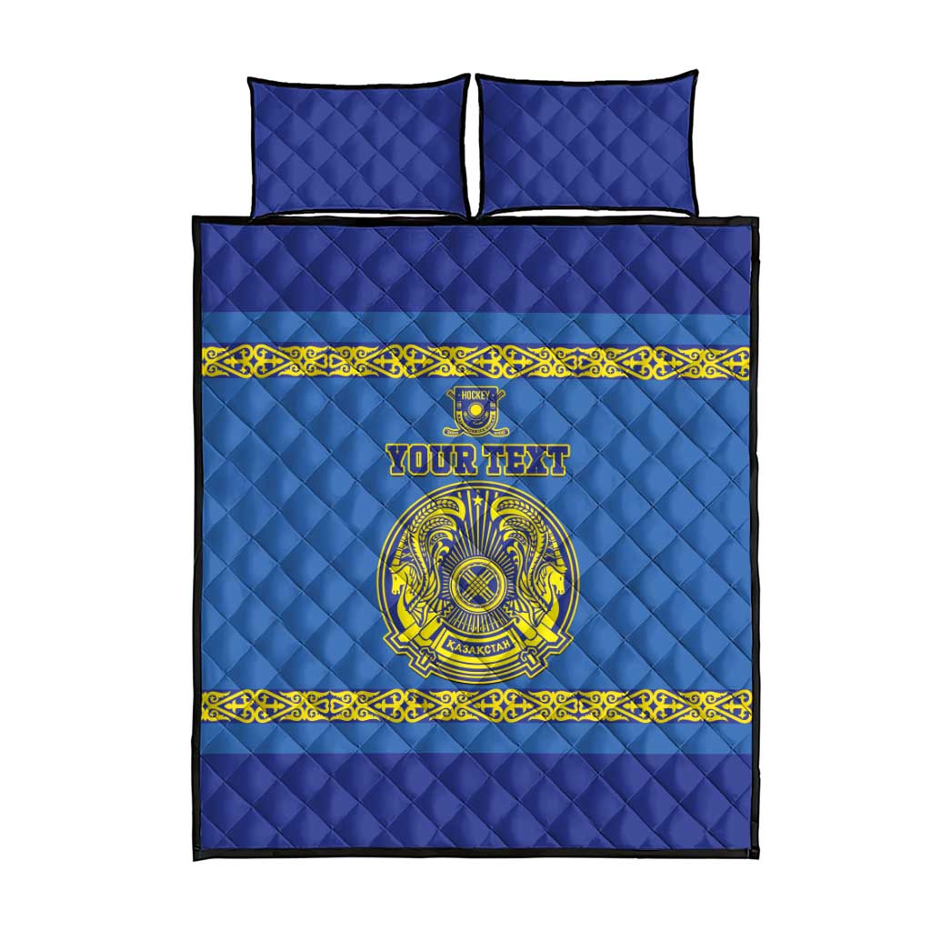 Custom Kazakhstan Hockey Quilt Bed Set Go Kazakh - Wonder Print Shop