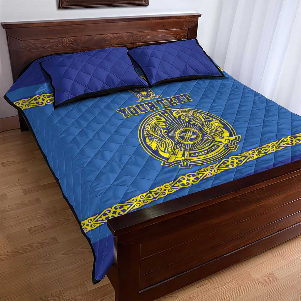 Custom Kazakhstan Hockey Quilt Bed Set Go Kazakh - Wonder Print Shop