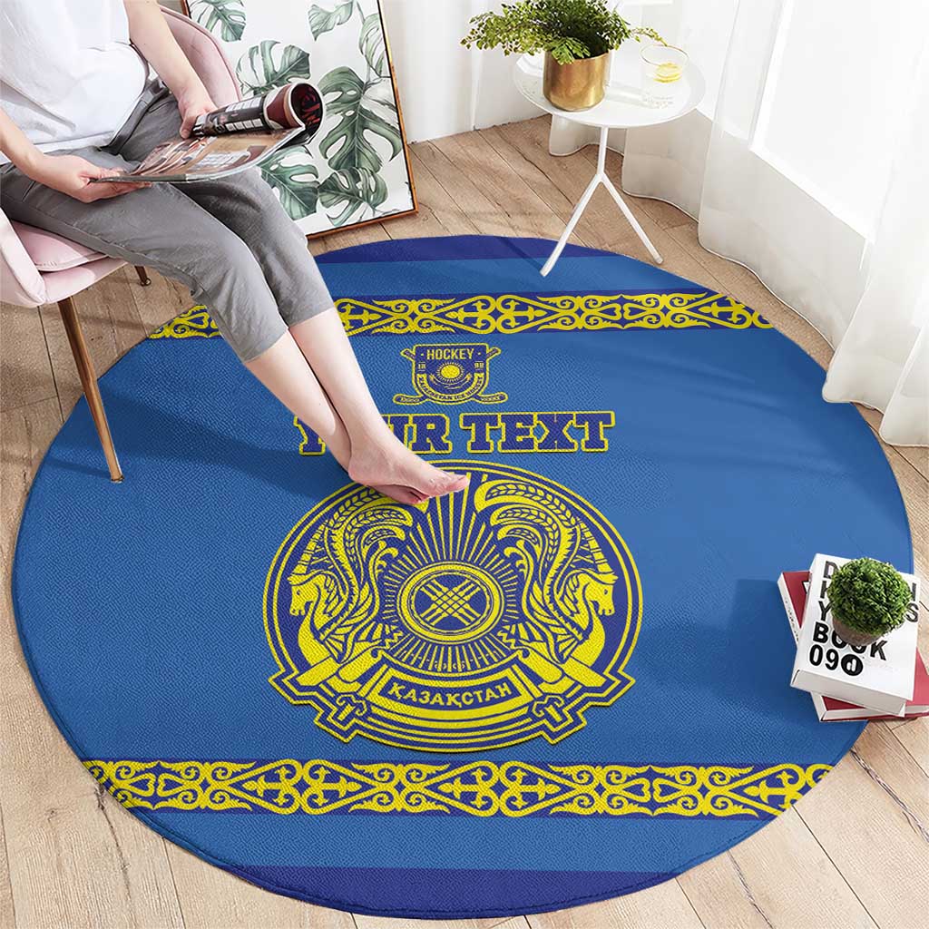 Custom Kazakhstan Hockey Round Carpet Go Kazakh