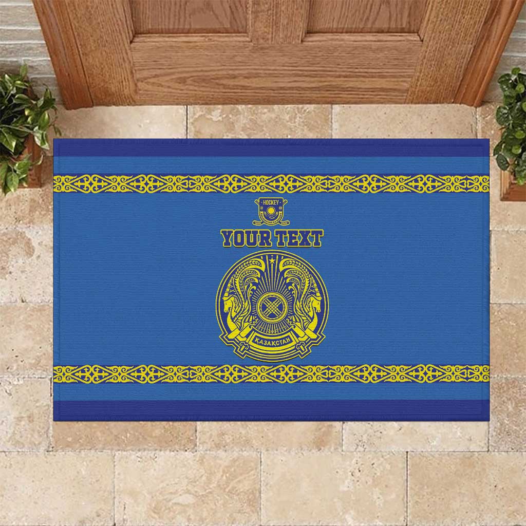 Custom Kazakhstan Hockey Rubber Doormat Go Kazakh - Wonder Print Shop