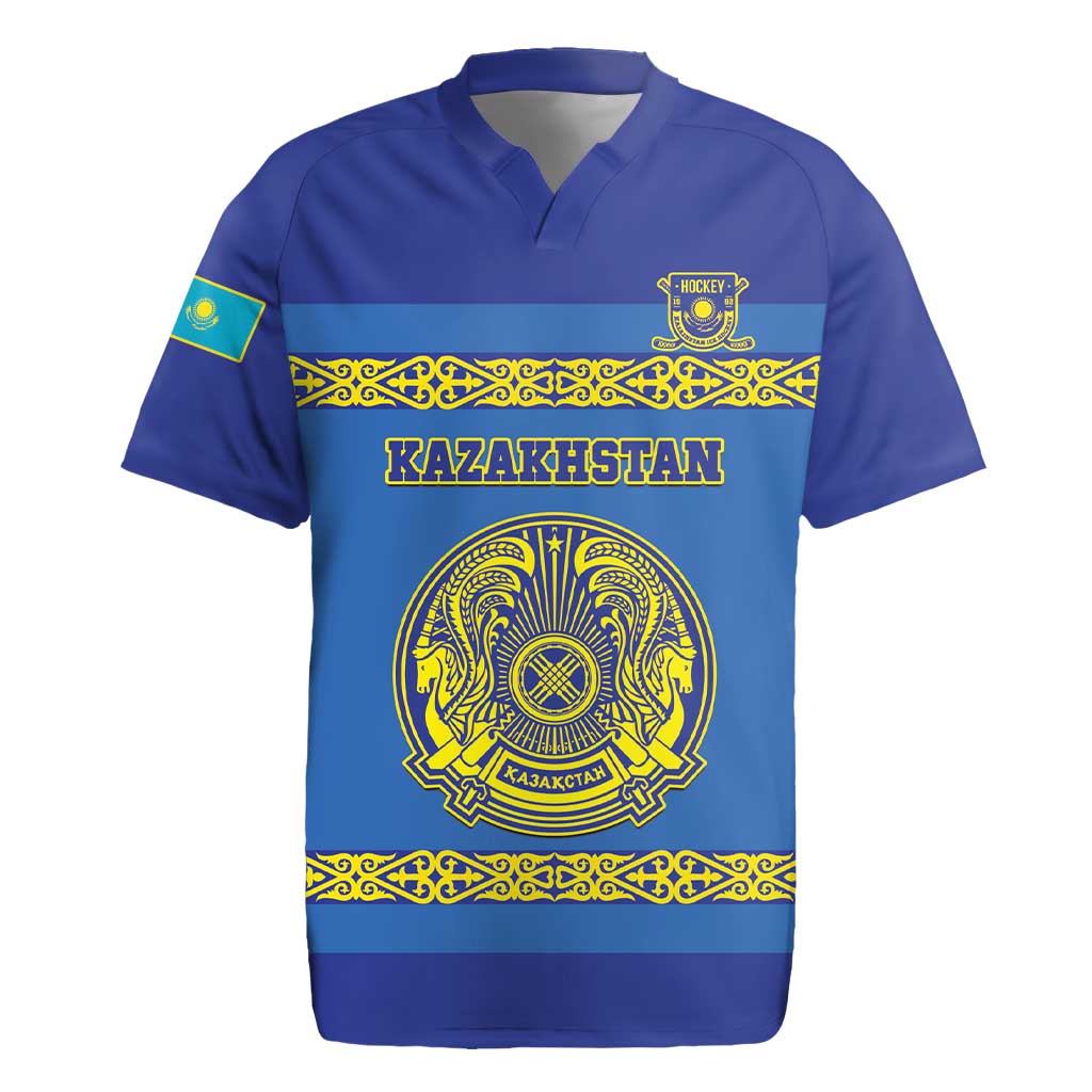 Custom Kazakhstan Hockey Rugby Jersey Go Kazakh - Wonder Print Shop