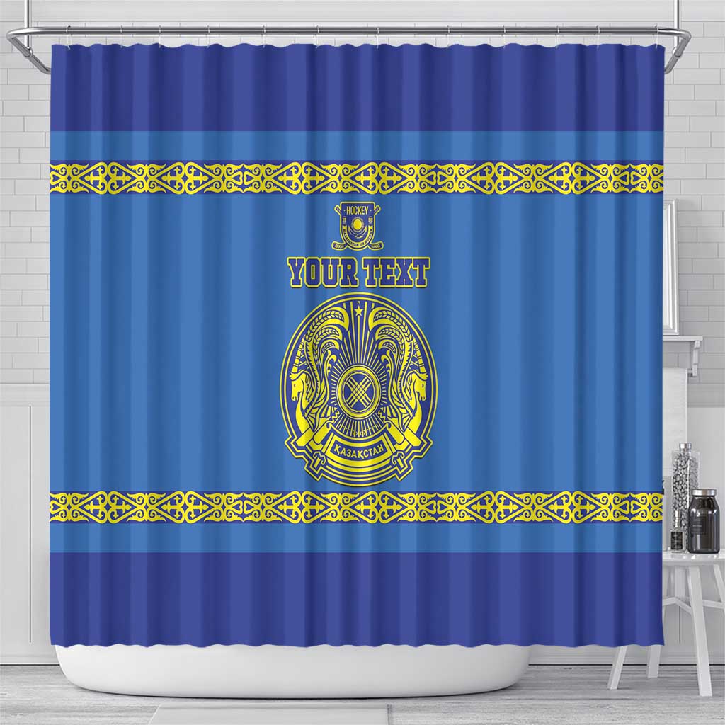 Custom Kazakhstan Hockey Shower Curtain Go Kazakh