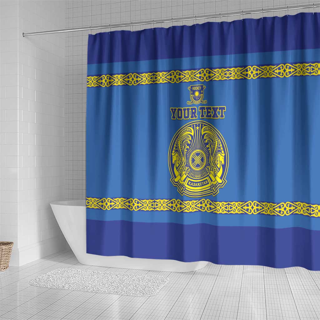 Custom Kazakhstan Hockey Shower Curtain Go Kazakh