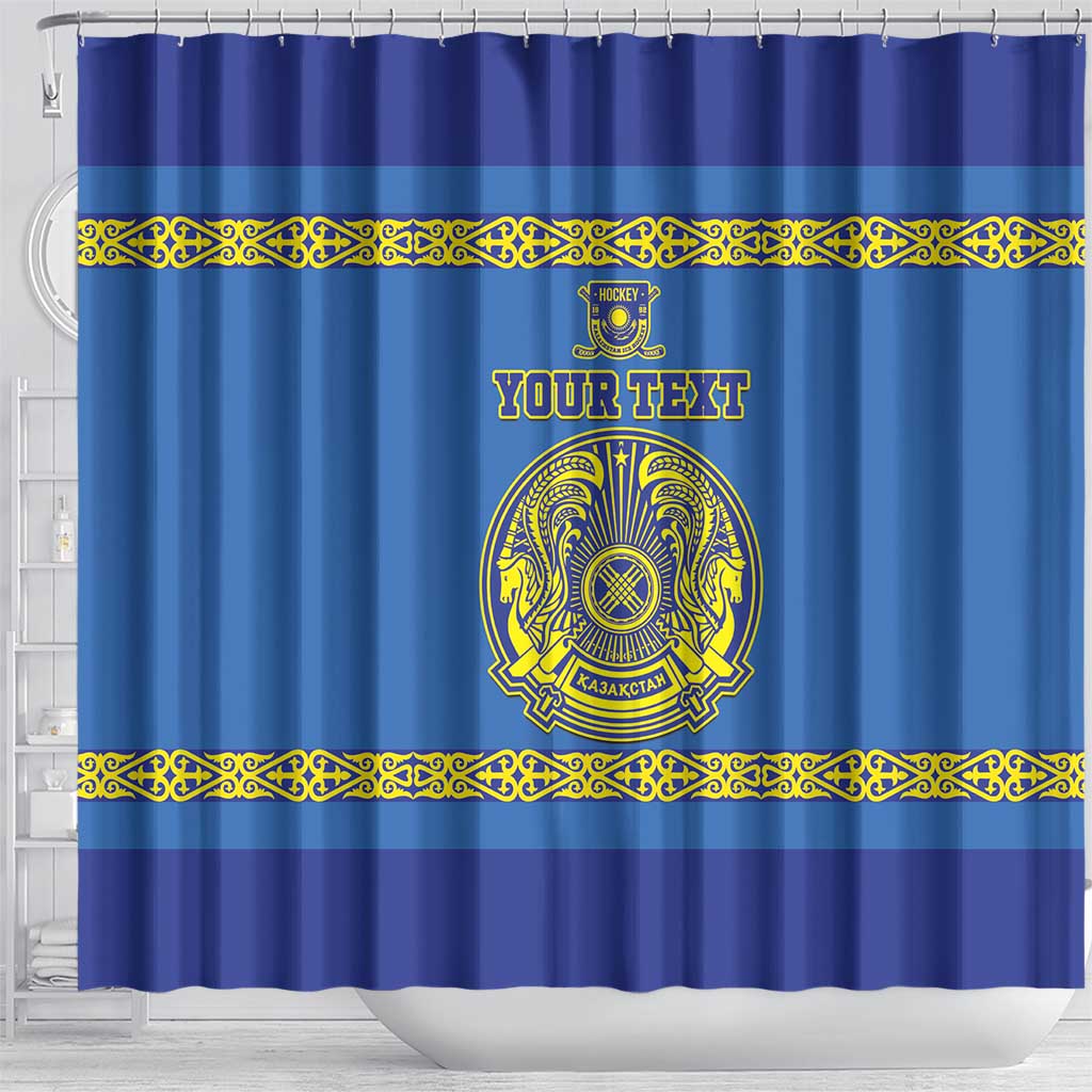 Custom Kazakhstan Hockey Shower Curtain Go Kazakh
