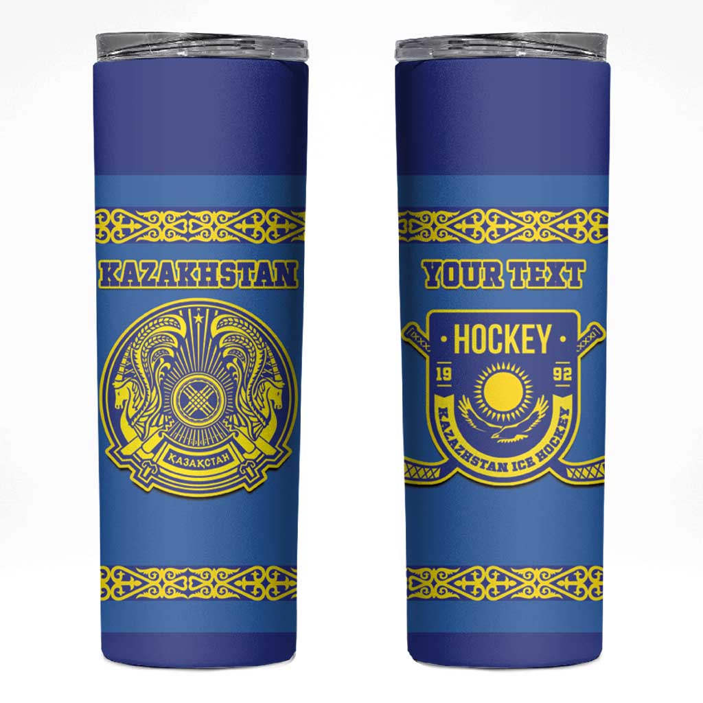 Custom Kazakhstan Hockey Skinny Tumbler Go Kazakh - Wonder Print Shop