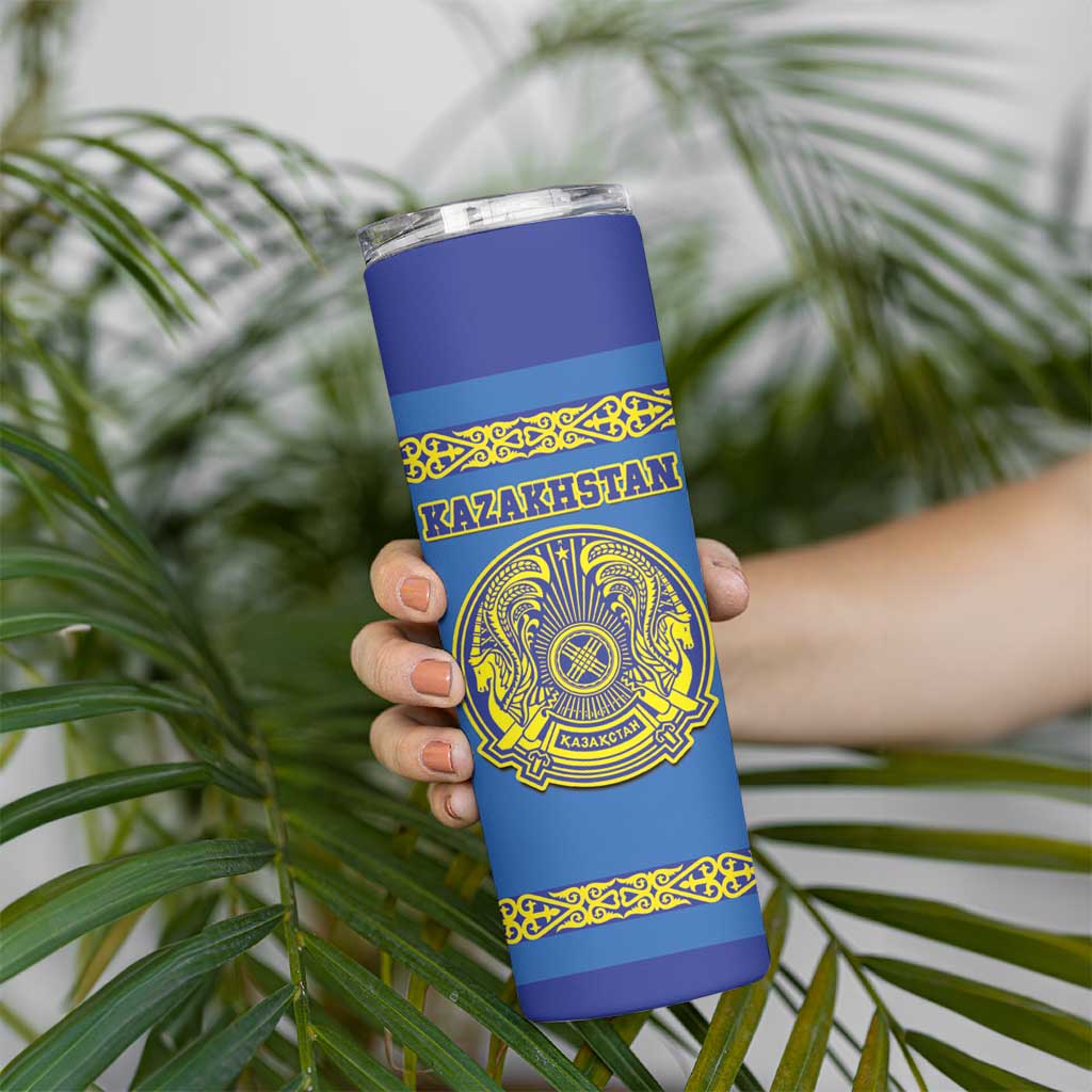 Custom Kazakhstan Hockey Skinny Tumbler Go Kazakh - Wonder Print Shop