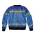 Custom Kazakhstan Hockey Sleeve Zip Bomber Jacket Go Kazakh - Wonder Print Shop