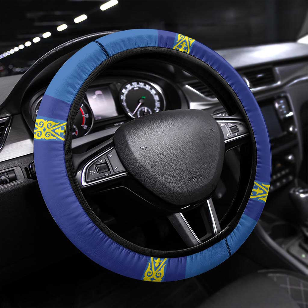 Kazakhstan Hockey Steering Wheel Cover Go Kazakh - Wonder Print Shop