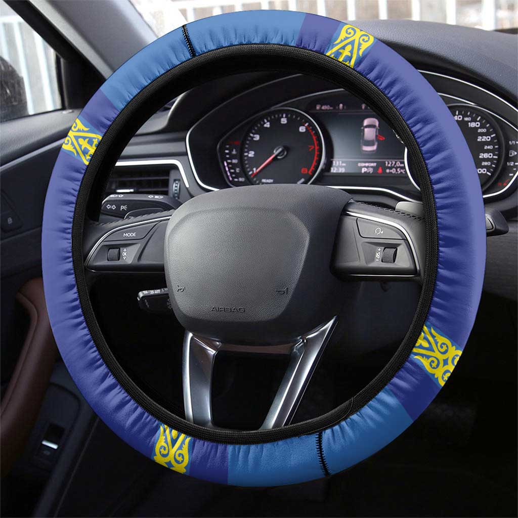 Kazakhstan Hockey Steering Wheel Cover Go Kazakh - Wonder Print Shop
