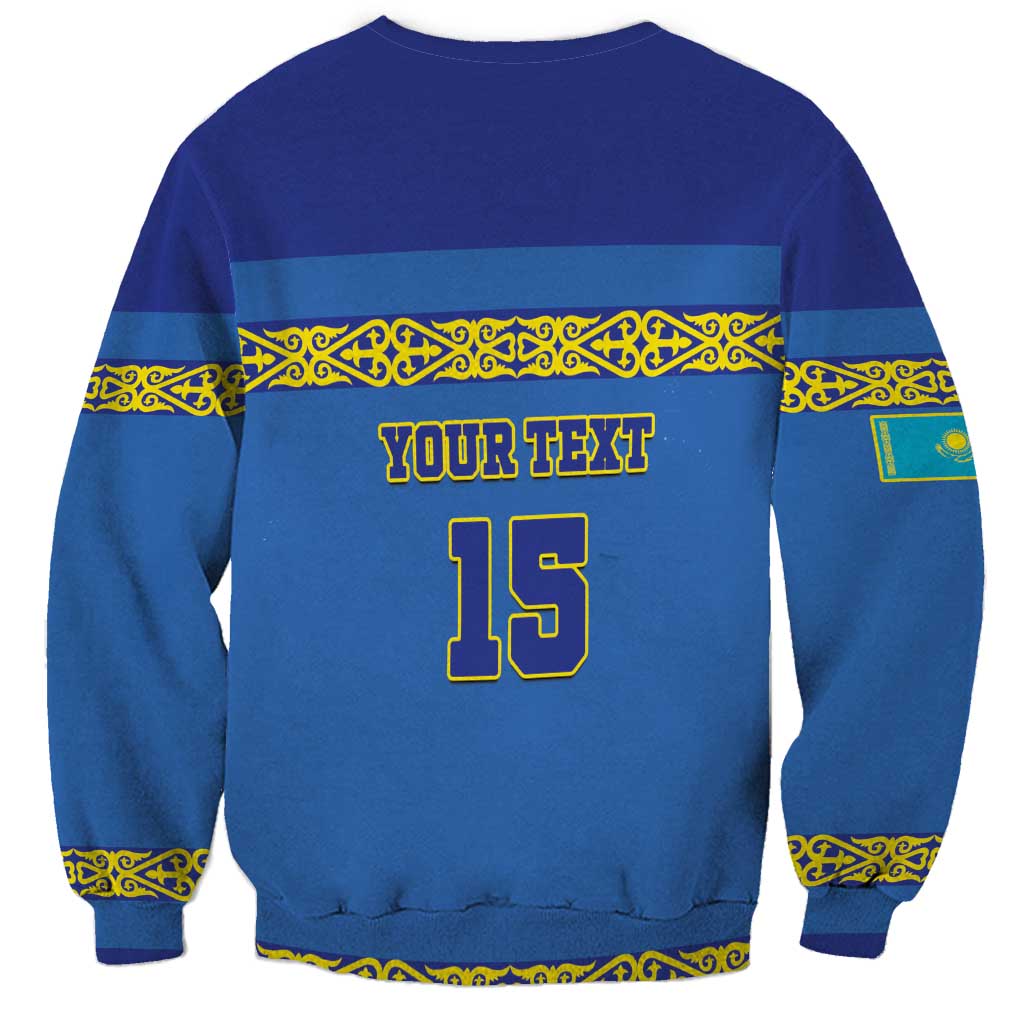 Custom Kazakhstan Hockey Sweatshirt Go Kazakh - Wonder Print Shop