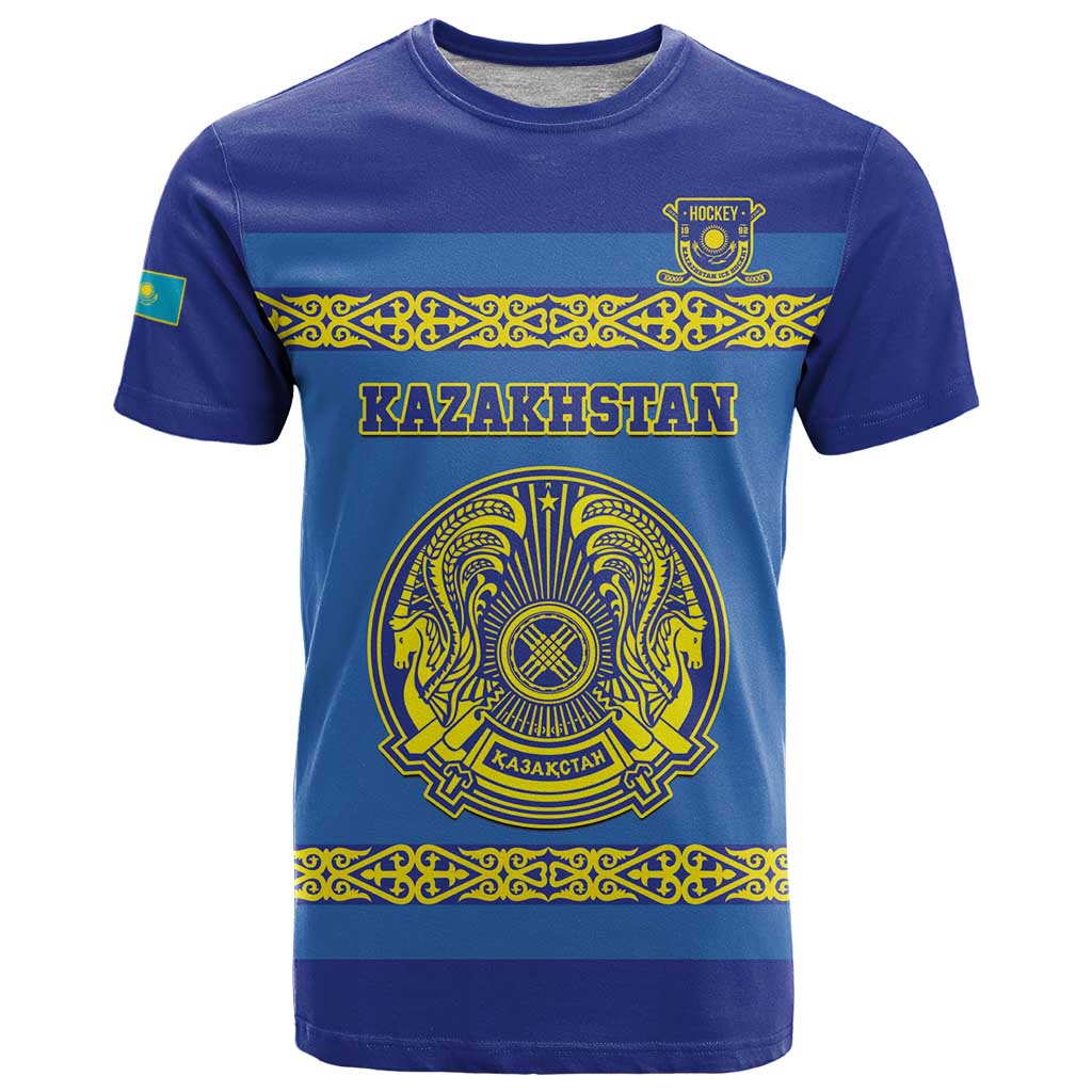 Custom Kazakhstan Hockey T Shirt Go Kazakh - Wonder Print Shop