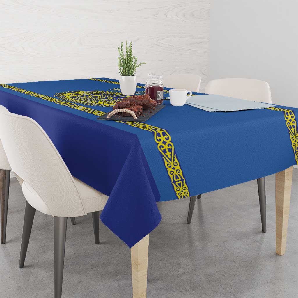 Custom Kazakhstan Hockey Tablecloth Go Kazakh - Wonder Print Shop