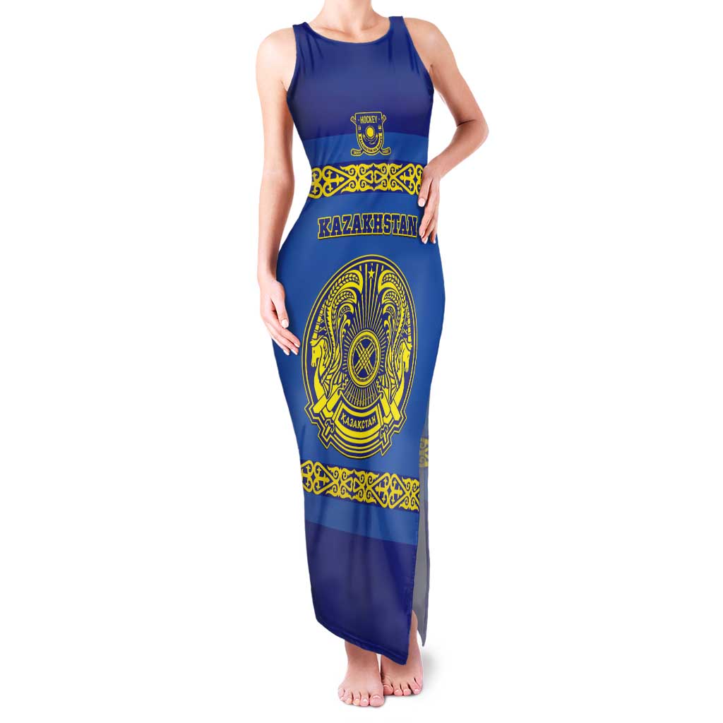 Custom Kazakhstan Hockey Tank Maxi Dress Go Kazakh - Wonder Print Shop