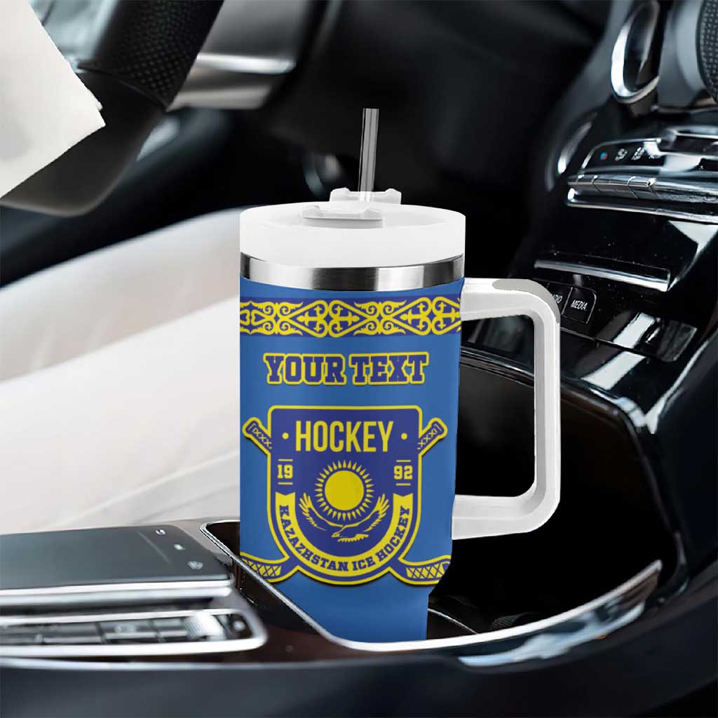 Custom Kazakhstan Hockey Tumbler With Handle Go Kazakh - Wonder Print Shop
