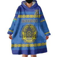 Custom Kazakhstan Hockey Wearable Blanket Hoodie Go Kazakh - Wonder Print Shop