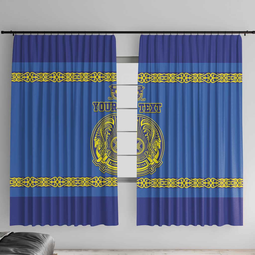 Custom Kazakhstan Hockey Window Curtain Go Kazakh - Wonder Print Shop