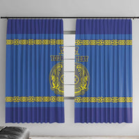 Custom Kazakhstan Hockey Window Curtain Go Kazakh - Wonder Print Shop