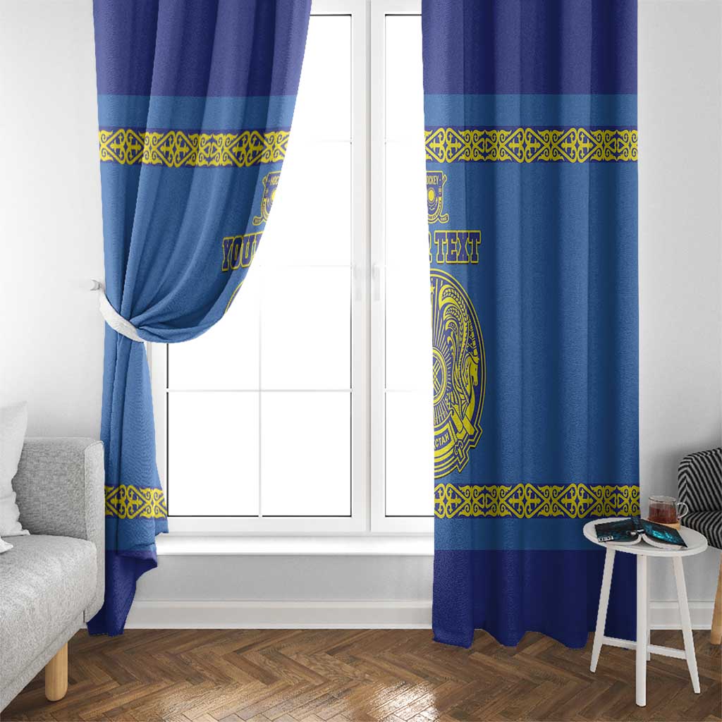 Custom Kazakhstan Hockey Window Curtain Go Kazakh - Wonder Print Shop