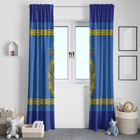 Custom Kazakhstan Hockey Window Curtain Go Kazakh - Wonder Print Shop
