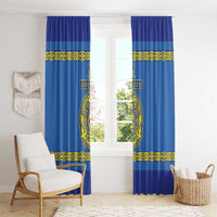 Custom Kazakhstan Hockey Window Curtain Go Kazakh - Wonder Print Shop