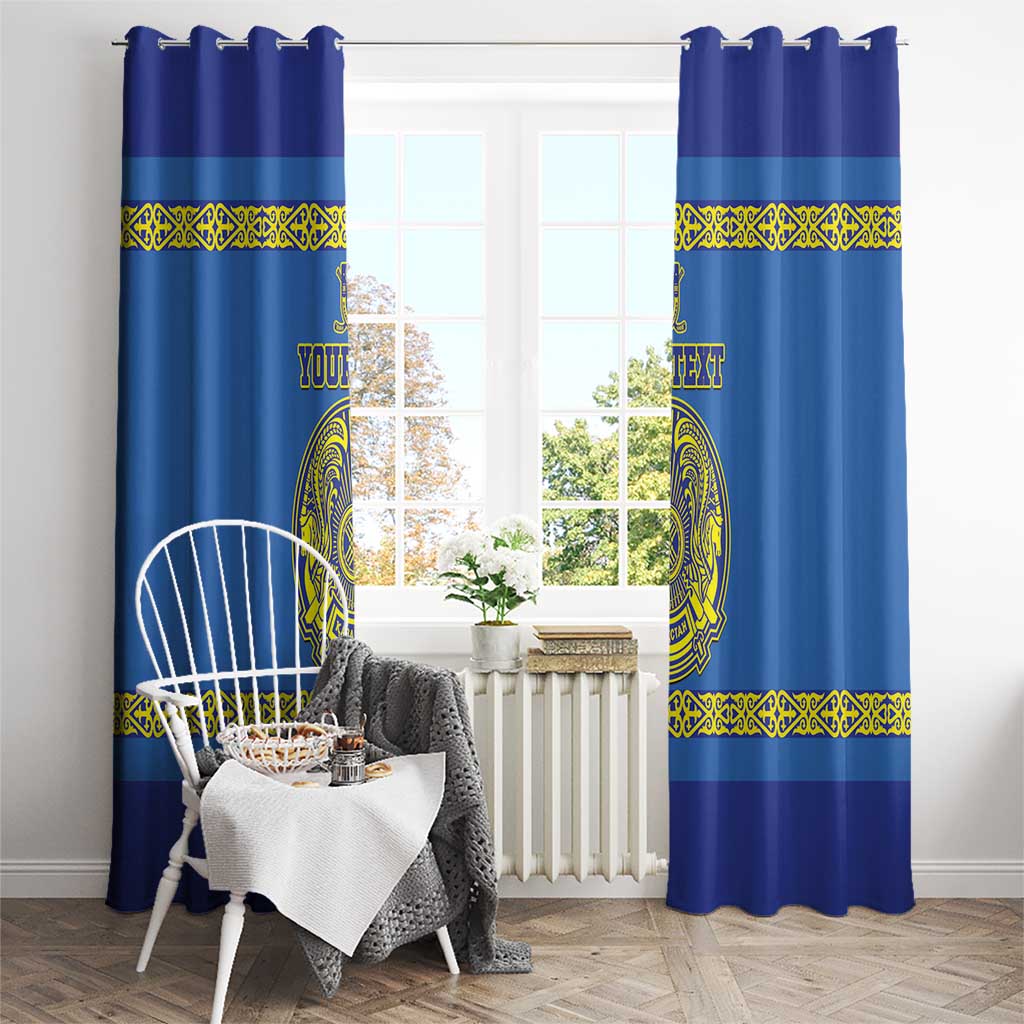 Custom Kazakhstan Hockey Window Curtain Go Kazakh - Wonder Print Shop