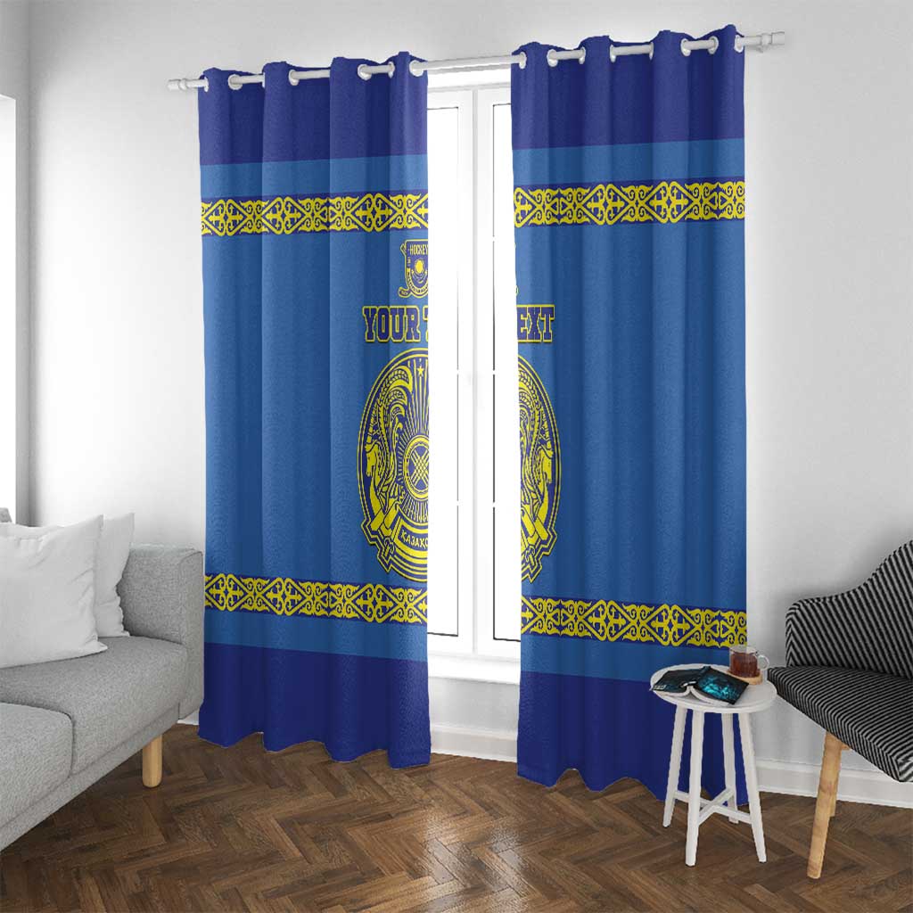Custom Kazakhstan Hockey Window Curtain Go Kazakh - Wonder Print Shop