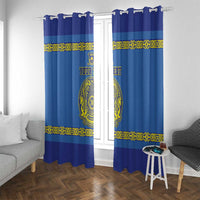 Custom Kazakhstan Hockey Window Curtain Go Kazakh - Wonder Print Shop