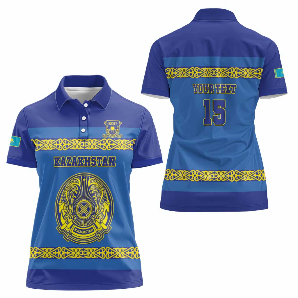 Custom Kazakhstan Hockey Women Polo Shirt Go Kazakh - Wonder Print Shop