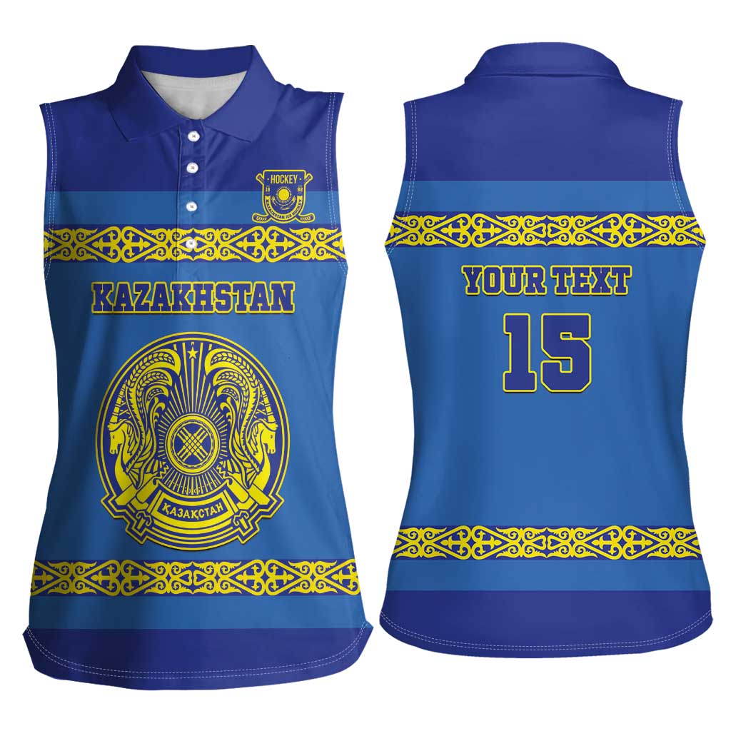 Custom Kazakhstan Hockey Women Sleeveless Polo Shirt Go Kazakh - Wonder Print Shop