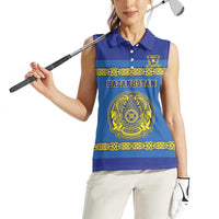 Custom Kazakhstan Hockey Women Sleeveless Polo Shirt Go Kazakh - Wonder Print Shop