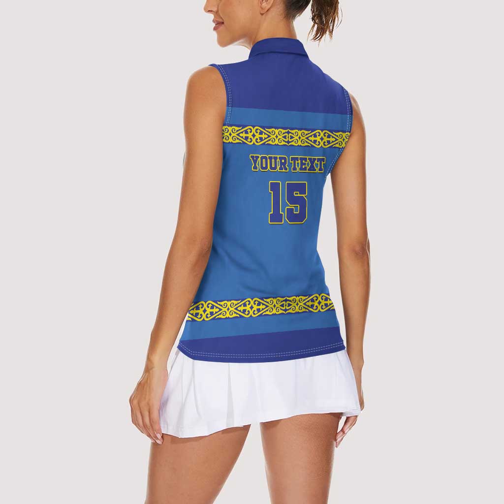Custom Kazakhstan Hockey Women Sleeveless Polo Shirt Go Kazakh - Wonder Print Shop