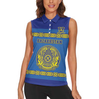 Custom Kazakhstan Hockey Women Sleeveless Polo Shirt Go Kazakh - Wonder Print Shop