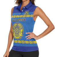 Custom Kazakhstan Hockey Women Sleeveless Polo Shirt Go Kazakh - Wonder Print Shop