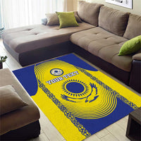 Custom Kazakhstan Football Area Rug Go The Hawks - Wonder Print Shop