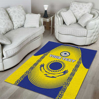 Custom Kazakhstan Football Area Rug Go The Hawks - Wonder Print Shop