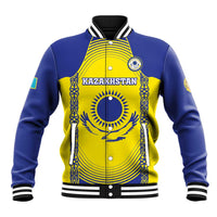 Custom Kazakhstan Football Baseball Jacket Go The Hawks - Wonder Print Shop