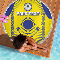 Custom Kazakhstan Football Beach Blanket Go The Hawks - Wonder Print Shop