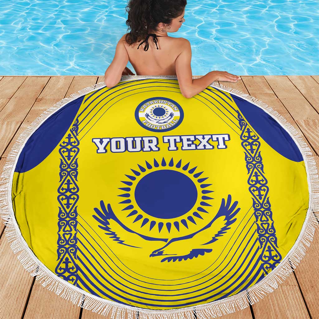 Custom Kazakhstan Football Beach Blanket Go The Hawks - Wonder Print Shop