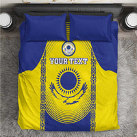 Custom Kazakhstan Football Bedding Set Go The Hawks - Wonder Print Shop