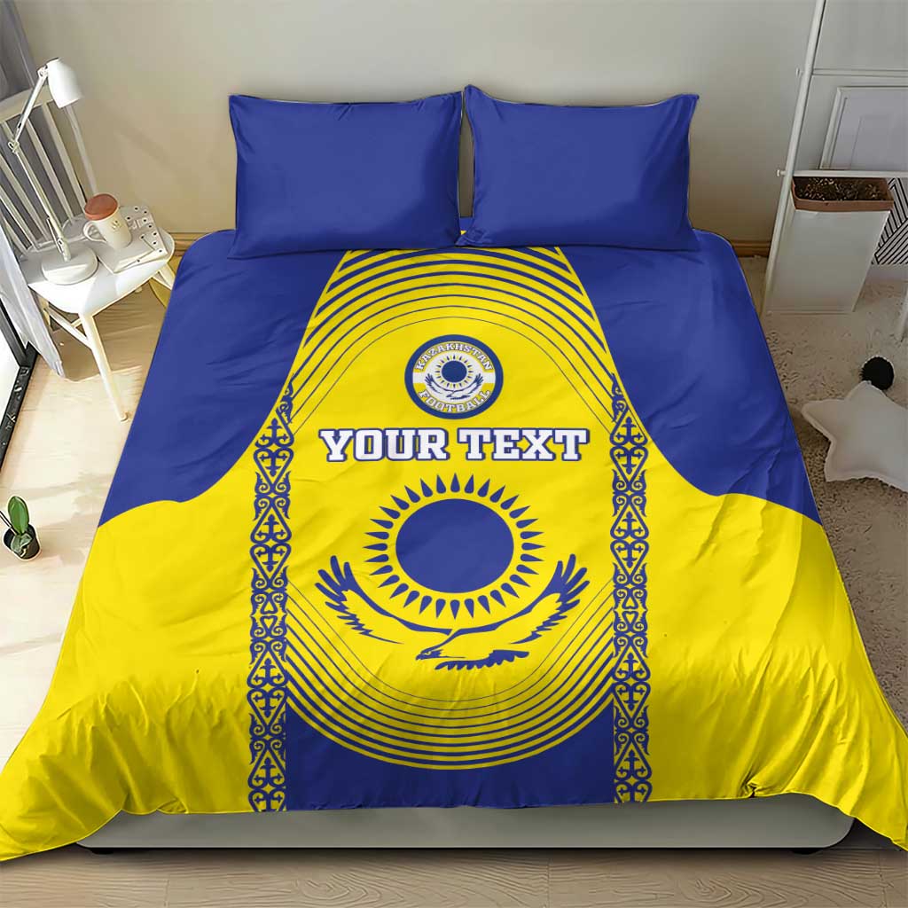 Custom Kazakhstan Football Bedding Set Go The Hawks - Wonder Print Shop