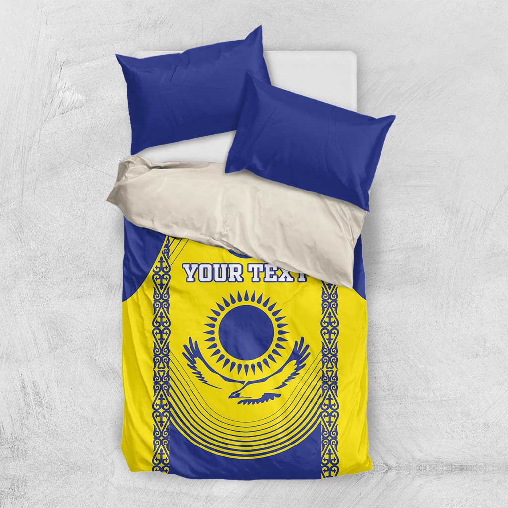 Custom Kazakhstan Football Bedding Set Go The Hawks - Wonder Print Shop