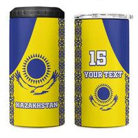 Custom Kazakhstan Football 4 in 1 Can Cooler Tumbler Go The Hawks - Wonder Print Shop