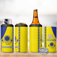 Custom Kazakhstan Football 4 in 1 Can Cooler Tumbler Go The Hawks - Wonder Print Shop
