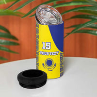 Custom Kazakhstan Football 4 in 1 Can Cooler Tumbler Go The Hawks - Wonder Print Shop